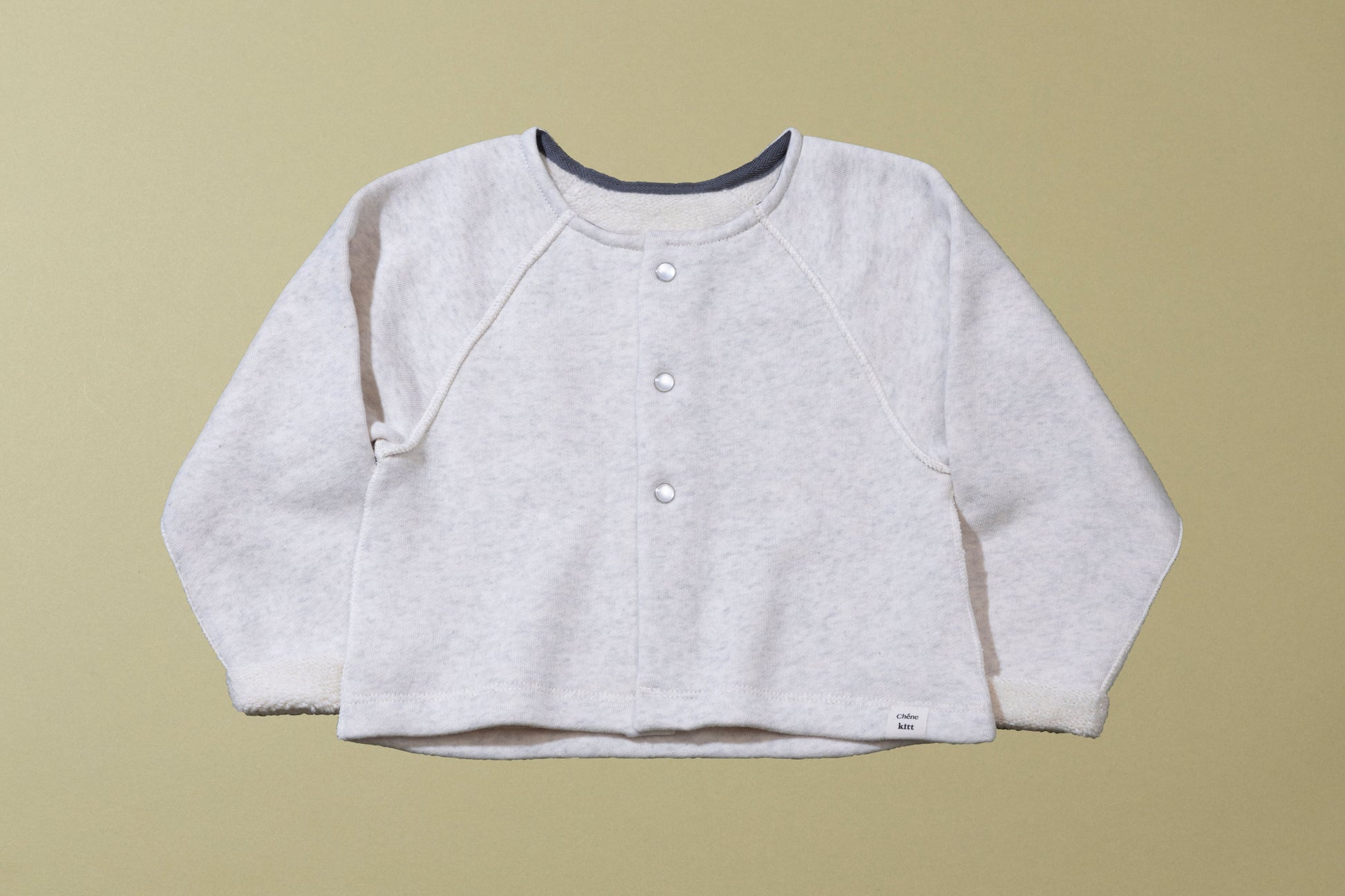 Premium Japanese kids Haori (relaxed jacket) made in Japan in oatmeal - front view children's wear