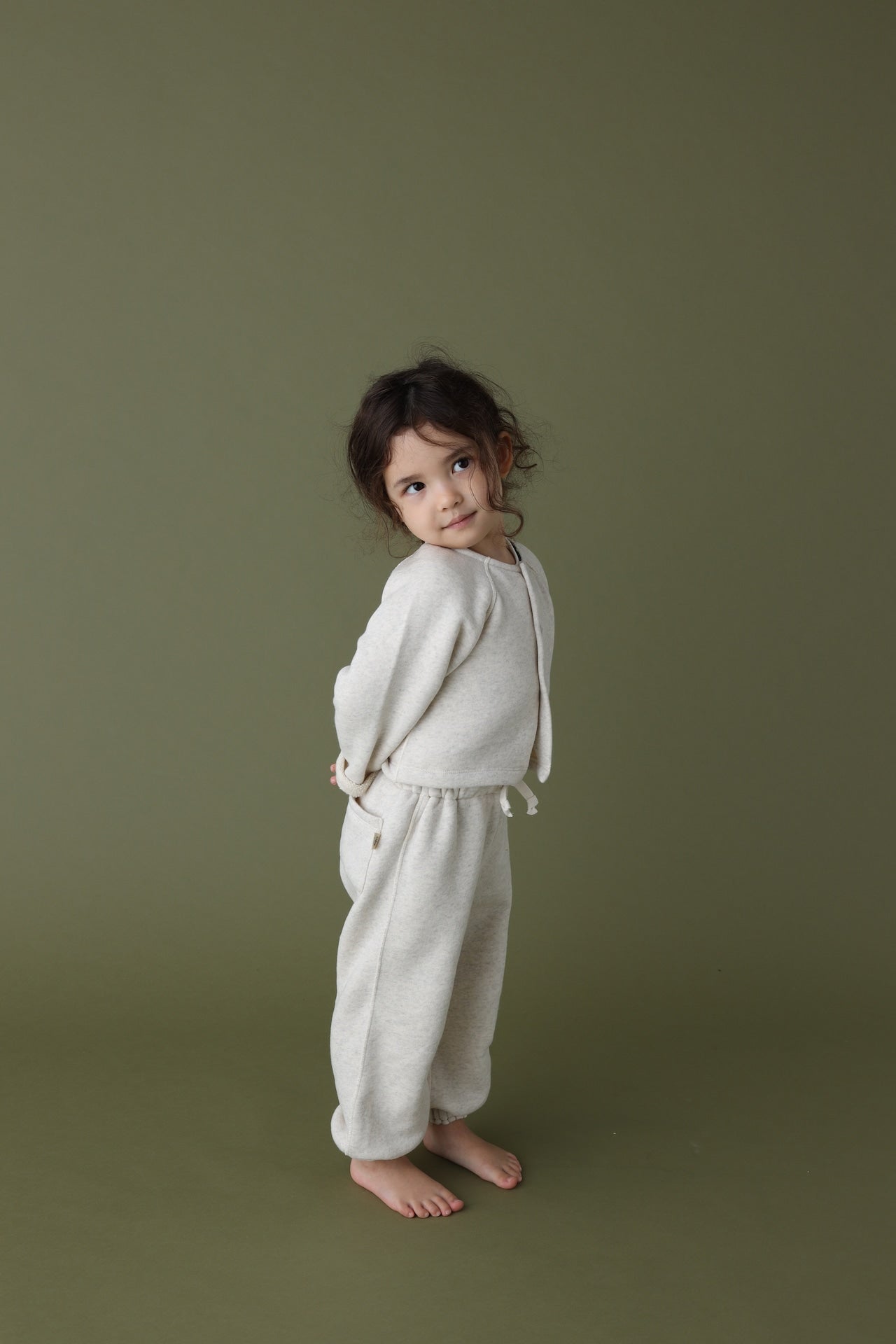 Premium Japanese kids cardigan made in Japan - full body front view children's style