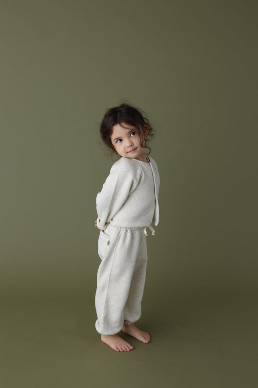 Premium Japanese kids cardigan made in Japan - full body front view children's style