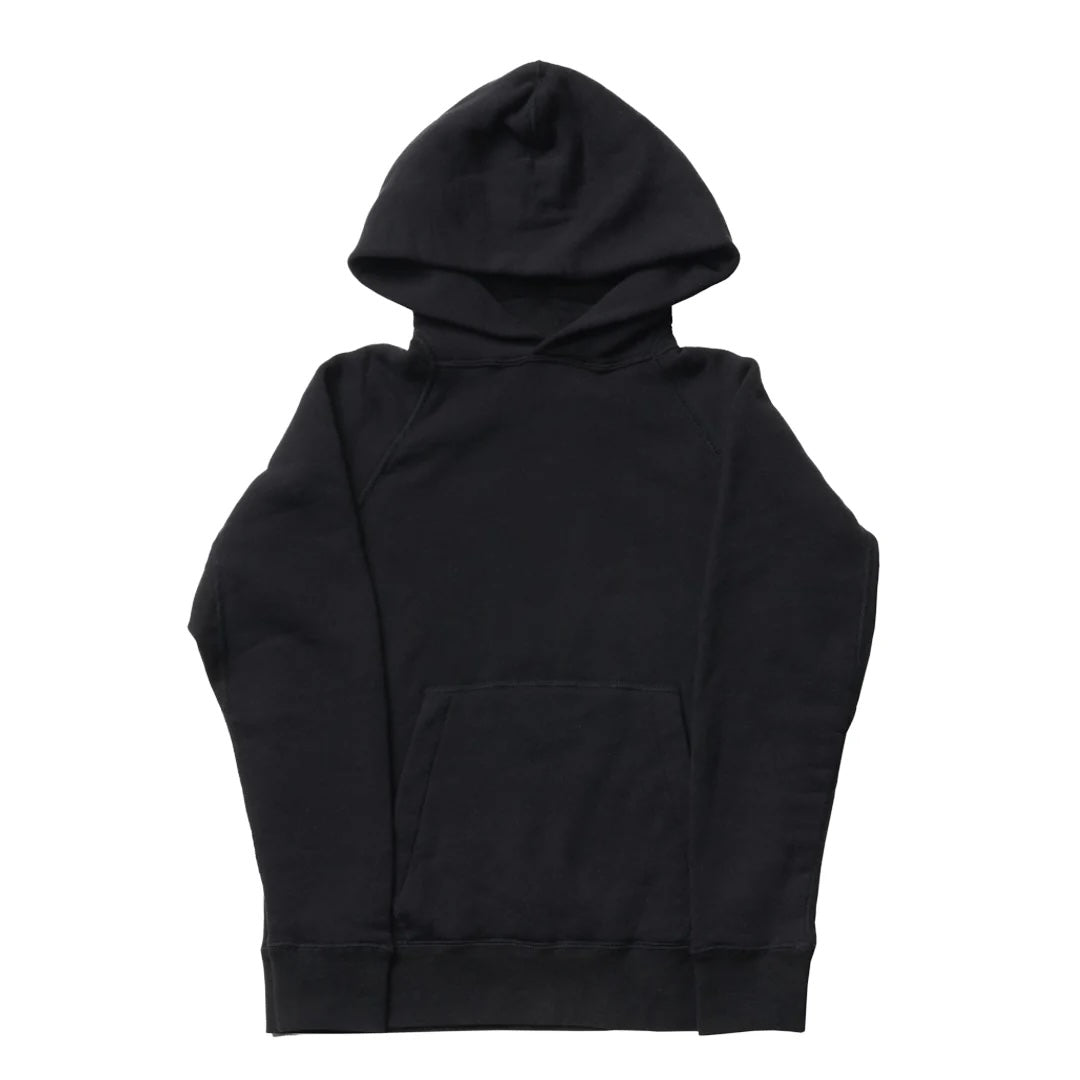 kitt Japanese Hoodie in Black - flat lay front view